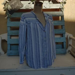 ❤SOLD ❤LOFT stripped button up blouse